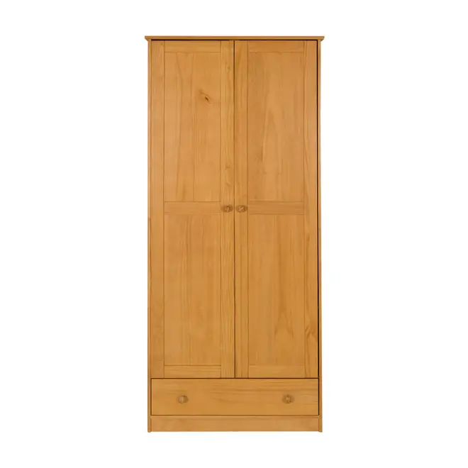 GUARDA-ROUPA 2 PORTAS/1 GAVETA TIMBER - AMÊNDOA - Foto 1
