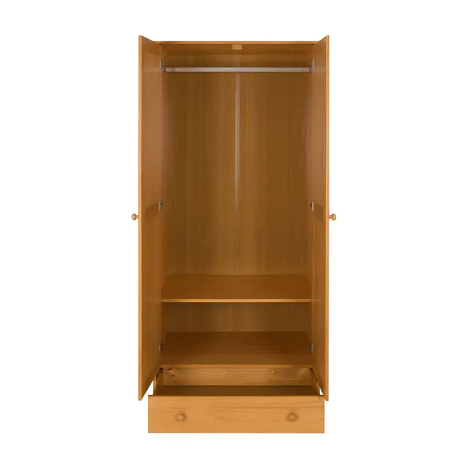 GUARDA-ROUPA 2 PORTAS/1 GAVETA TIMBER - AMÊNDOA - Foto 4