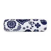 LENÇOL DE CASAL E QUEEN 2,40 M X 2,50 M FOLKSY - AZUL ESCURO/BRANCO - Foto 1