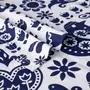 LENÇOL DE CASAL E QUEEN 2,40 M X 2,50 M FOLKSY - AZUL ESCURO/BRANCO - Foto 2