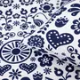 LENÇOL DE CASAL E QUEEN 2,40 M X 2,50 M FOLKSY - AZUL ESCURO/BRANCO - Foto 4