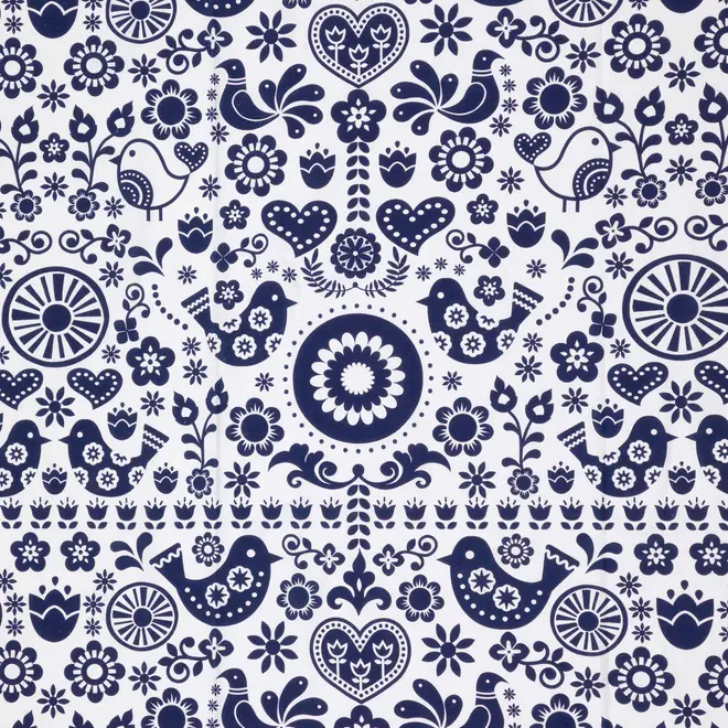 LENÇOL DE CASAL E QUEEN 2,40 M X 2,50 M FOLKSY - AZUL ESCURO/BRANCO - Foto 5