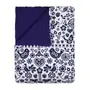 EDREDOM DE CASAL E QUEEN 2,40 M X 2,50 M FOLKSY - AZUL ESCURO/BRANCO - Foto 1