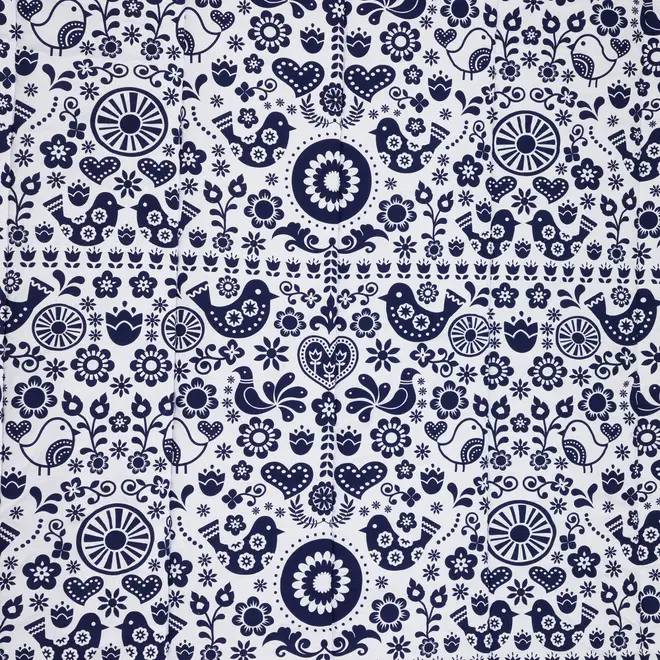 EDREDOM DE CASAL E QUEEN 2,40 M X 2,50 M FOLKSY - AZUL ESCURO/BRANCO - Foto 6