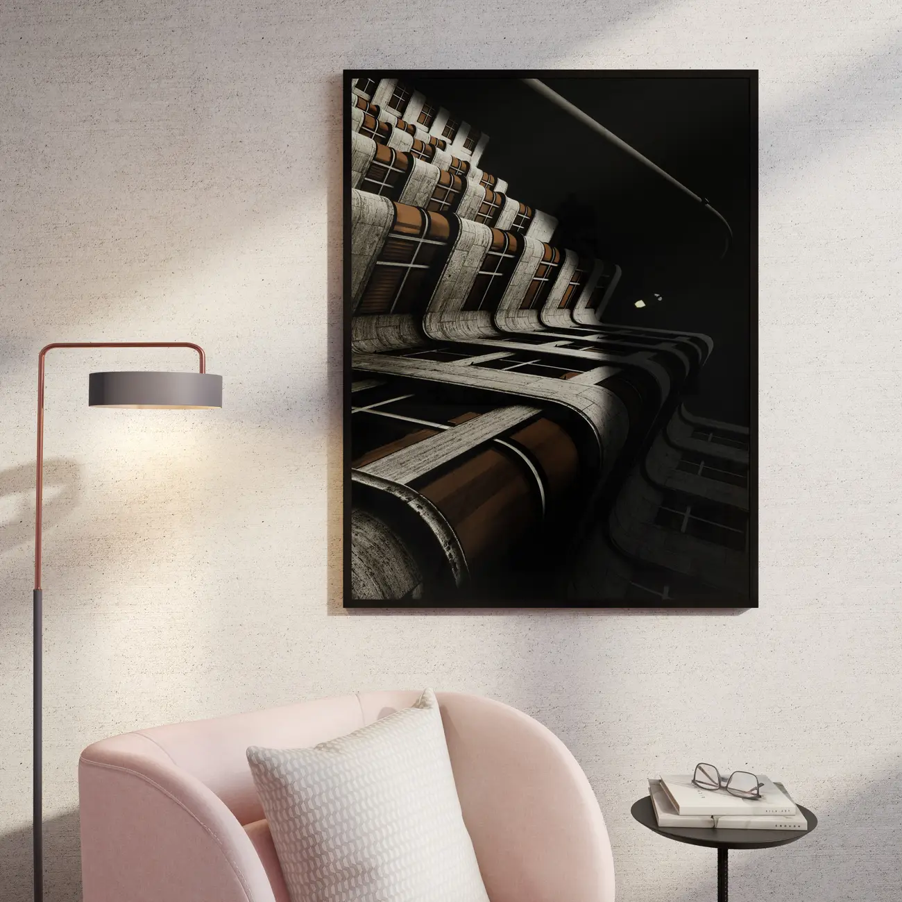 QUADRO 85 CM X 1,10 M LUZ E SOMBRA - PRETO/MULTICOR - Foto 4