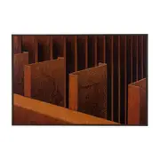 QUADRO 1,53 M X 1,03 M RETILÍNEAS - PRETO/COBRE - Foto 1