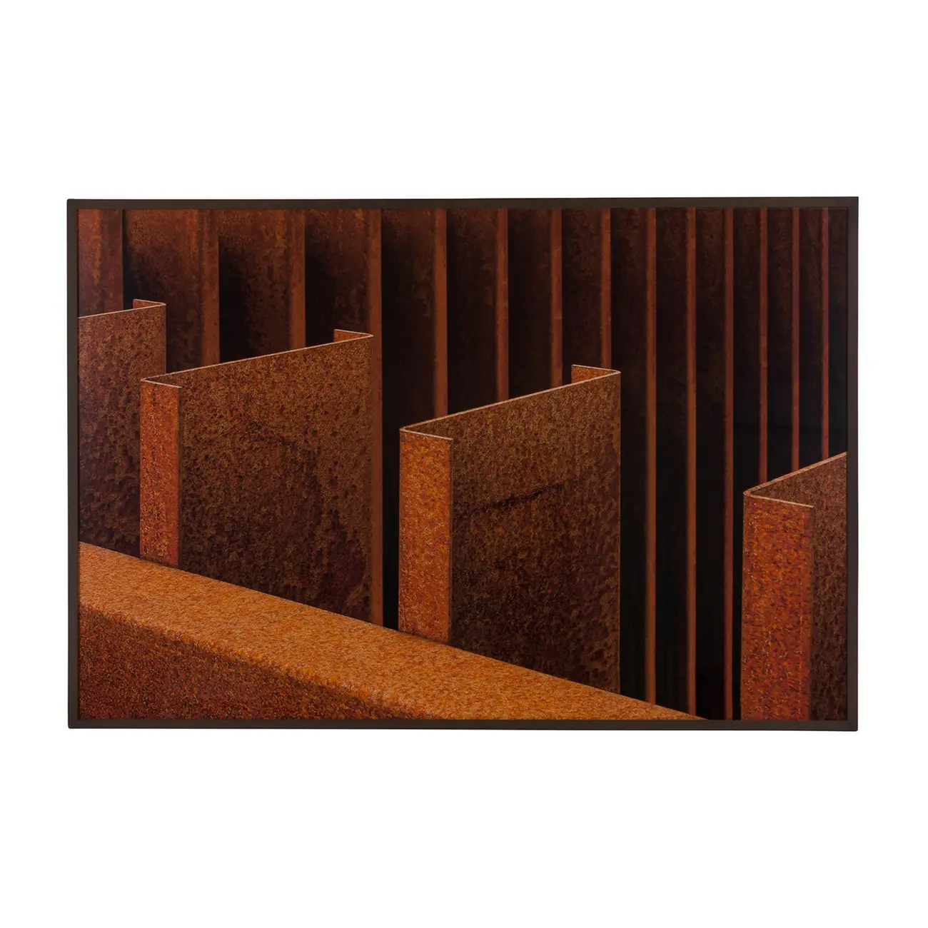 QUADRO 1,53 M X 1,03 M RETILÍNEAS - PRETO/COBRE - Foto 1