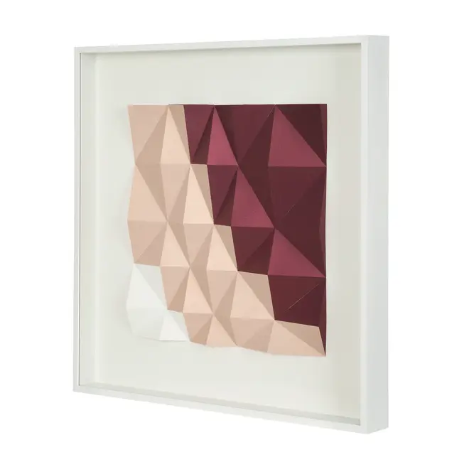 QUADRO DIAMANTE LOSANGO 61 CM X 61 CM - BRANCO/QUARTZO ROSA - Foto 2