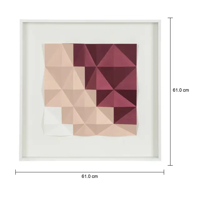 QUADRO DIAMANTE LOSANGO 61 CM X 61 CM - BRANCO/QUARTZO ROSA - Foto 5