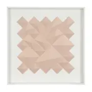 QUADRO DIAMANTE LOSANGO I 66 CM X 66 CM - BRANCO/QUARTZO ROSA - Foto 1