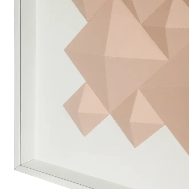 QUADRO DIAMANTE LOSANGO I 66 CM X 66 CM - BRANCO/QUARTZO ROSA - Foto 3
