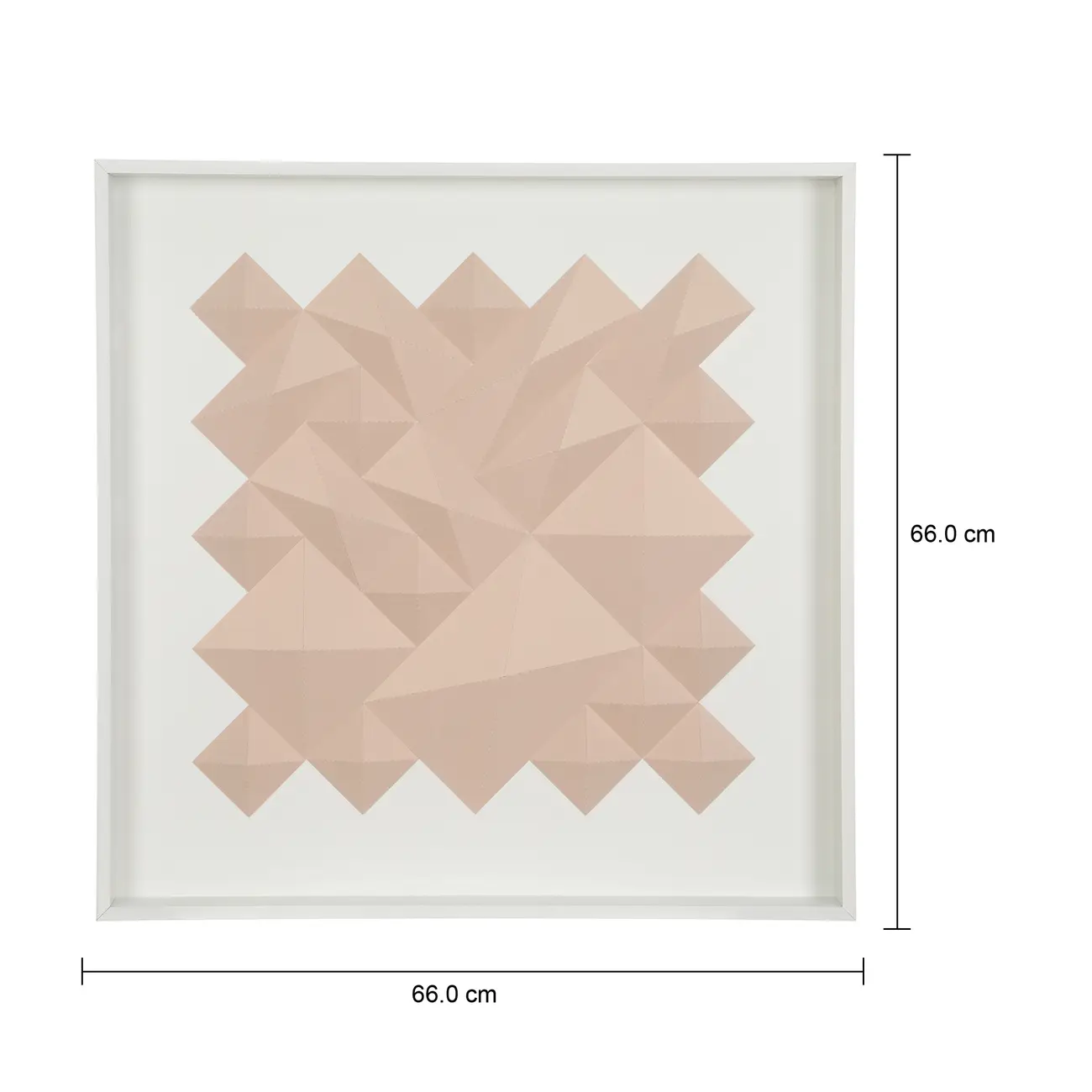 QUADRO DIAMANTE LOSANGO I 66 CM X 66 CM - BRANCO/QUARTZO ROSA - Foto 5