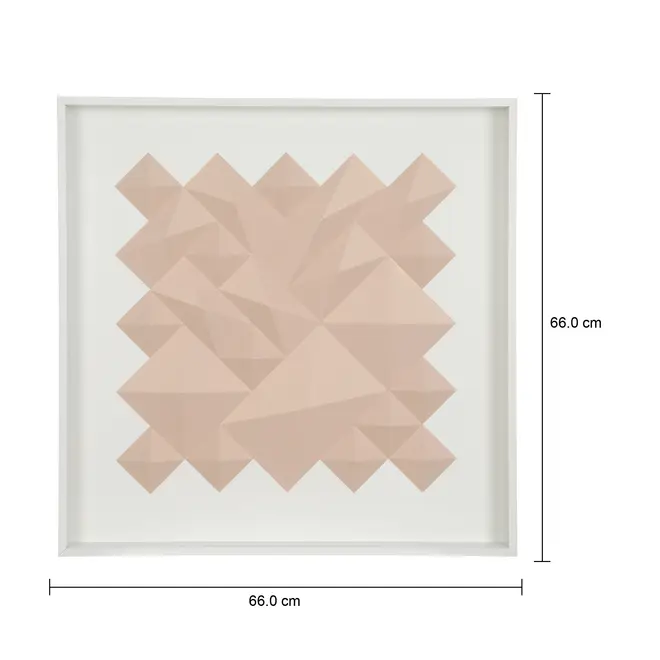 QUADRO DIAMANTE LOSANGO I 66 CM X 66 CM - BRANCO/QUARTZO ROSA - Foto 5