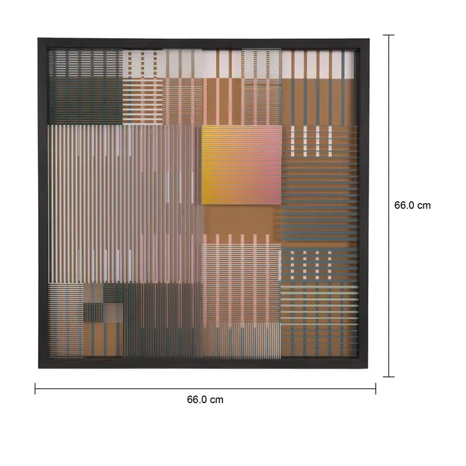 QUADRO LIGHT 60 CM X 60 CM STRIPES - PRETO/MULTICOR - Foto 4