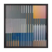 QUADRO DARK 60 CM X 60 CM STRIPES - PRETO/MULTICOR - Foto 1
