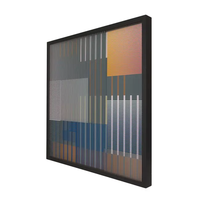QUADRO DARK 60 CM X 60 CM STRIPES - PRETO/MULTICOR - Foto 2