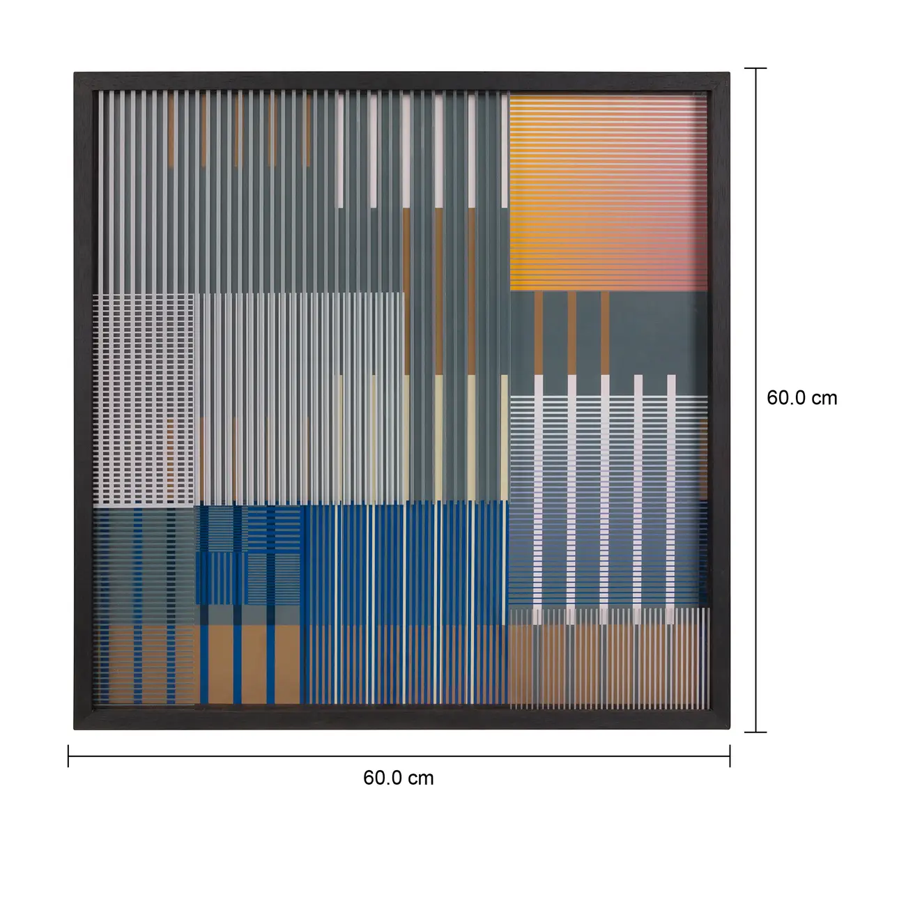 QUADRO DARK 60 CM X 60 CM STRIPES - PRETO/MULTICOR - Foto 4