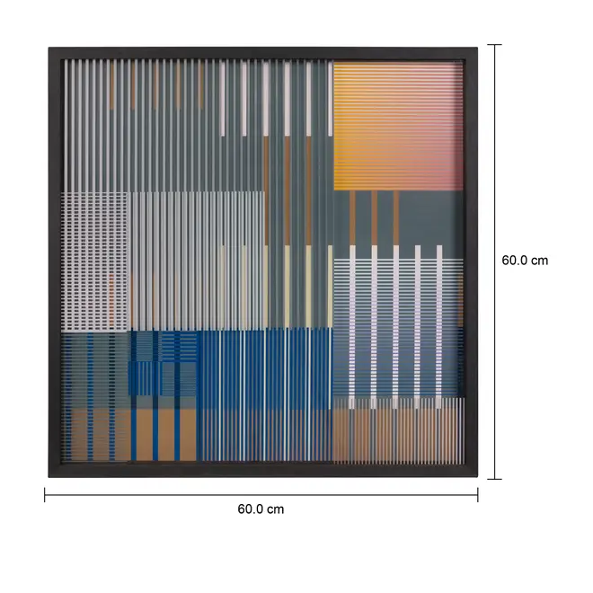 QUADRO DARK 60 CM X 60 CM STRIPES - PRETO/MULTICOR - Foto 4