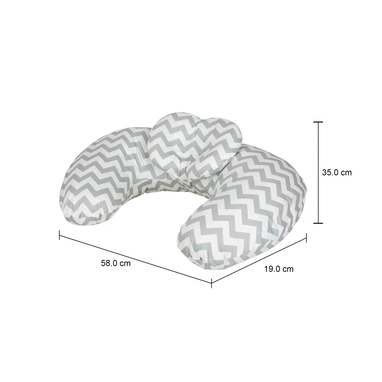 ALMOFADA AMAMENTAÇÃO 37 CM X 53 CM CUTE - BRANCO/CINZA - Foto 9