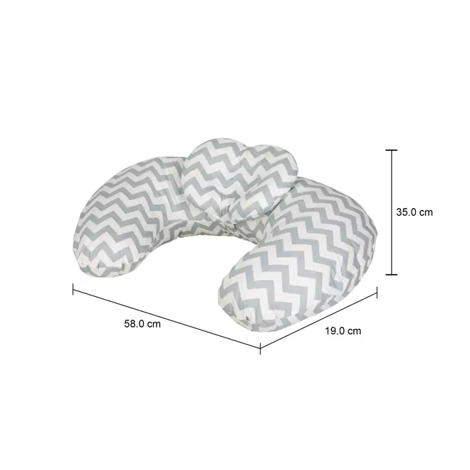 ALMOFADA AMAMENTAÇÃO 37 CM X 53 CM CUTE - BRANCO/CINZA - Foto 9
