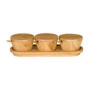 PORTA-MOLHOS PASTA COM 3 BAMBOO - BAMBU/BAMBU - Foto 1