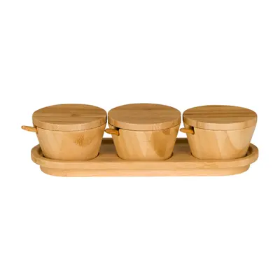 PORTA-MOLHOS PASTA COM 3 BAMBOO