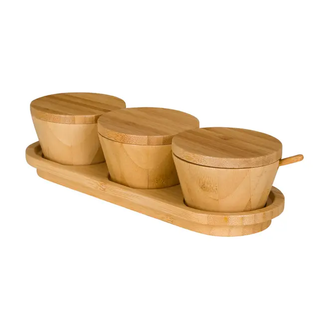 PORTA-MOLHOS PASTA COM 3 BAMBOO - BAMBU/BAMBU - Foto 3