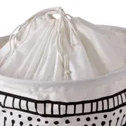 CESTO PARA ROUPA MIREMBA - BRANCO/PRETO - Foto 4