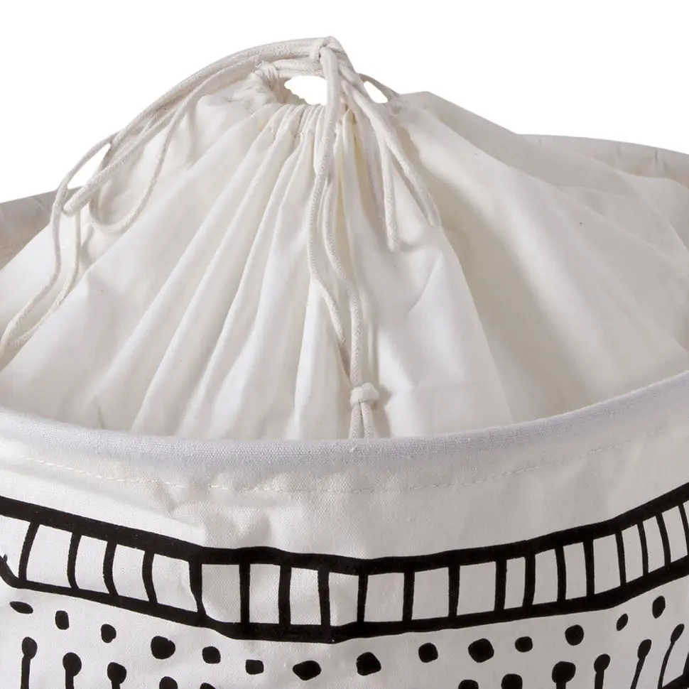 CESTO PARA ROUPA MIREMBA - BRANCO/PRETO - Foto 4