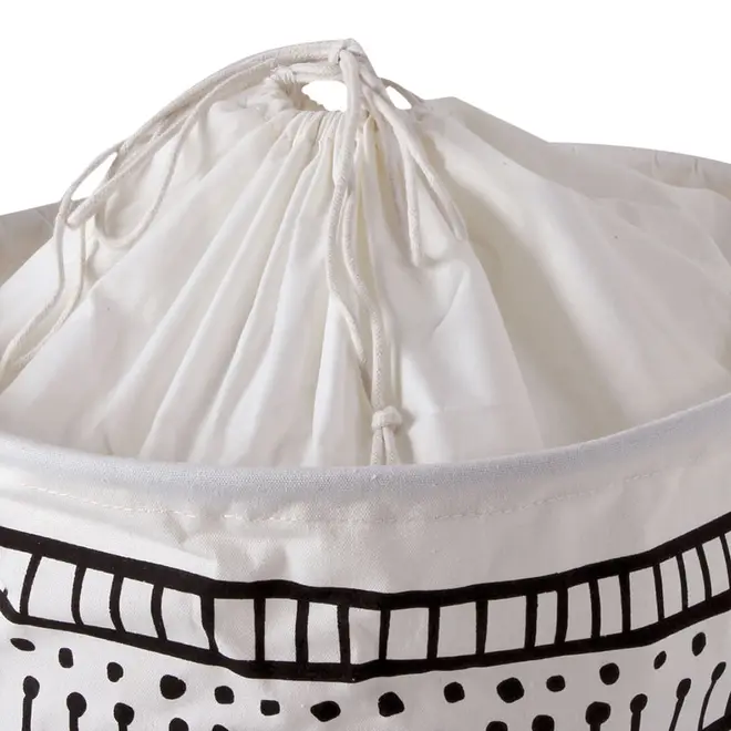 CESTO PARA ROUPA MIREMBA - BRANCO/PRETO - Foto 4