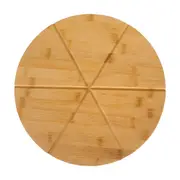 TÁBUA PIZZA COM CORTADOR BAMBOO - BAMBU/INOX - Foto 2