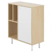 ARMÁRIO PARA ESCRITÓRIO BAIXO 1 PORTA COLAB - NEW OAK/BRANCO - Foto 2