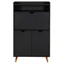 PRETO/NOZES - ESTANTE 3 PORTAS/ESCRIVANINHA 80 CM X 1,33 M LIN
