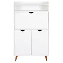 BRANCO/NOZES - ESTANTE 3 PORTAS/ESCRIVANINHA 80 CM X 1,33 M LIN