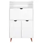 BRANCO/NOZES - ESTANTE 3 PORTAS/ESCRIVANINHA 80 CM X 1,33 M LIN