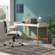 CADEIRA DE ESCRITÓRIO LAVORO - TABACO/BRANCO - Foto 2