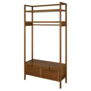 GUARDA-ROUPA DE SOLTEIRO ABERTO 2 PORTAS BASCULANTES 1,10 M X 2,07 M PAMPA - NOZES/OURO VELHO - Foto 3