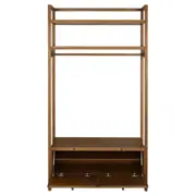 GUARDA-ROUPA DE SOLTEIRO ABERTO 2 PORTAS BASCULANTES 1,10 M X 2,07 M PAMPA - NOZES/OURO VELHO - Foto 5