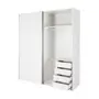 GUARDA-ROUPA 2 PORTAS DE CORRER RANOKE - BRANCO/BRANCO - Foto 4