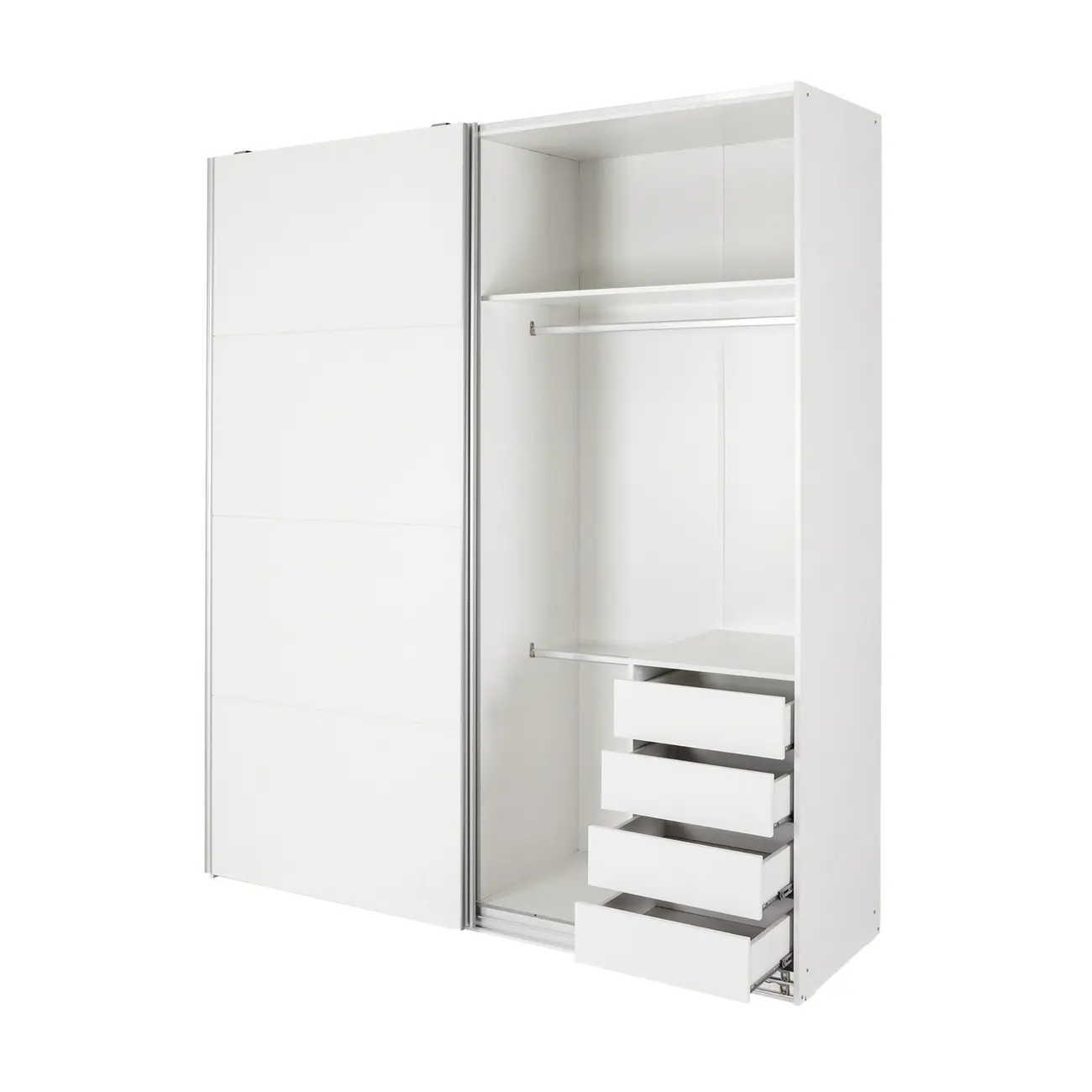 GUARDA-ROUPA 2 PORTAS DE CORRER RANOKE - BRANCO/BRANCO - Foto 4