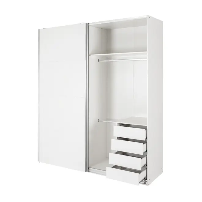 GUARDA-ROUPA 2 PORTAS DE CORRER RANOKE - BRANCO/BRANCO - Foto 4