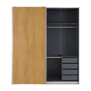 GUARDA-ROUPA 2 PORTAS DE CORRER RANOKE - KONKRET/OAK TAMMI - Foto 2