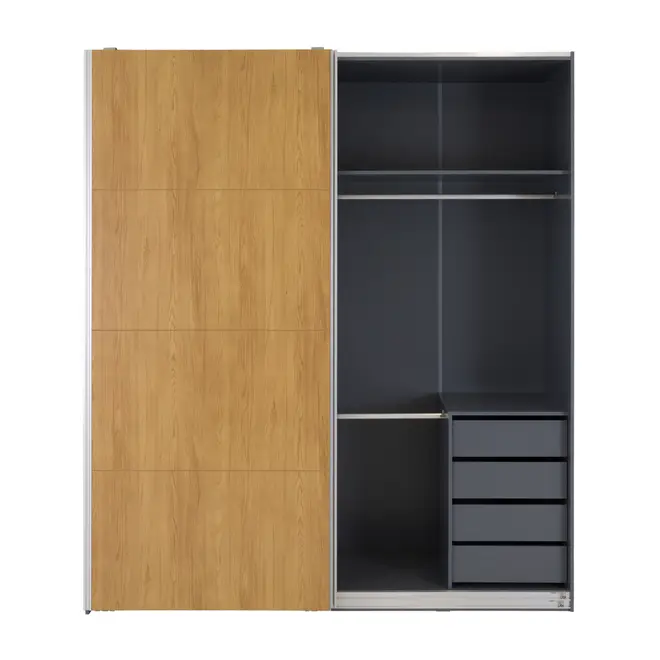 GUARDA-ROUPA 2 PORTAS DE CORRER RANOKE - KONKRET/OAK TAMMI - Foto 2