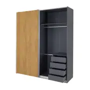 GUARDA-ROUPA 2 PORTAS DE CORRER RANOKE - KONKRET/OAK TAMMI - Foto 4