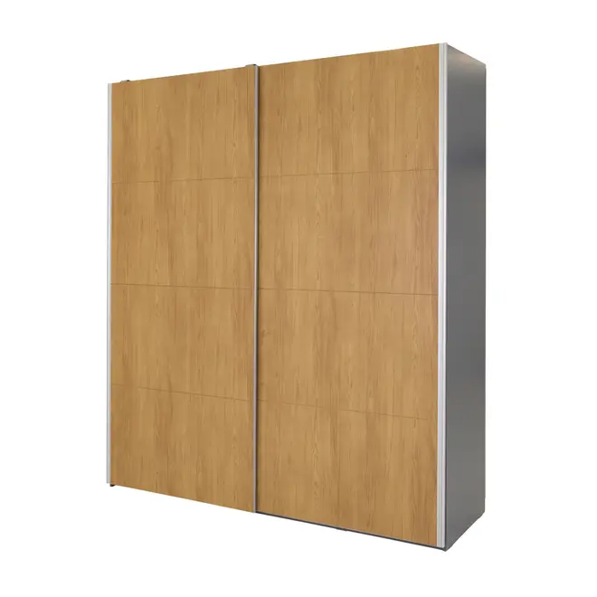 GUARDA-ROUPA 2 PORTAS DE CORRER RANOKE - KONKRET/OAK TAMMI - Foto 5