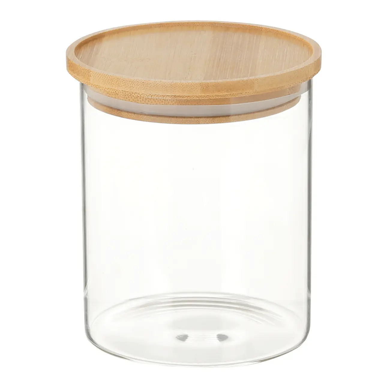 POTE 800 ML BAMBOO BORUS REDONDO - INCOLOR/BAMBU - Foto 1
