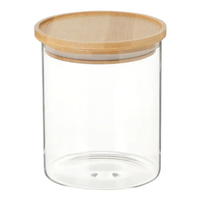 POTE 800 ML BAMBOO BORUS REDONDO - INCOLOR/BAMBU - Foto 1