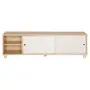 RACK 2 PORTAS DE CORRER 1,40 M X 34 CM TIKO - NATURAL WASHED/BRANCO - Foto 1