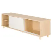 RACK 2 PORTAS DE CORRER 1,40 M X 34 CM TIKO - NATURAL WASHED/BRANCO - Foto 2