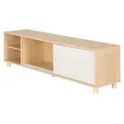 RACK 2 PORTAS DE CORRER 1,40 M X 34 CM TIKO - NATURAL WASHED/BRANCO - Foto 3